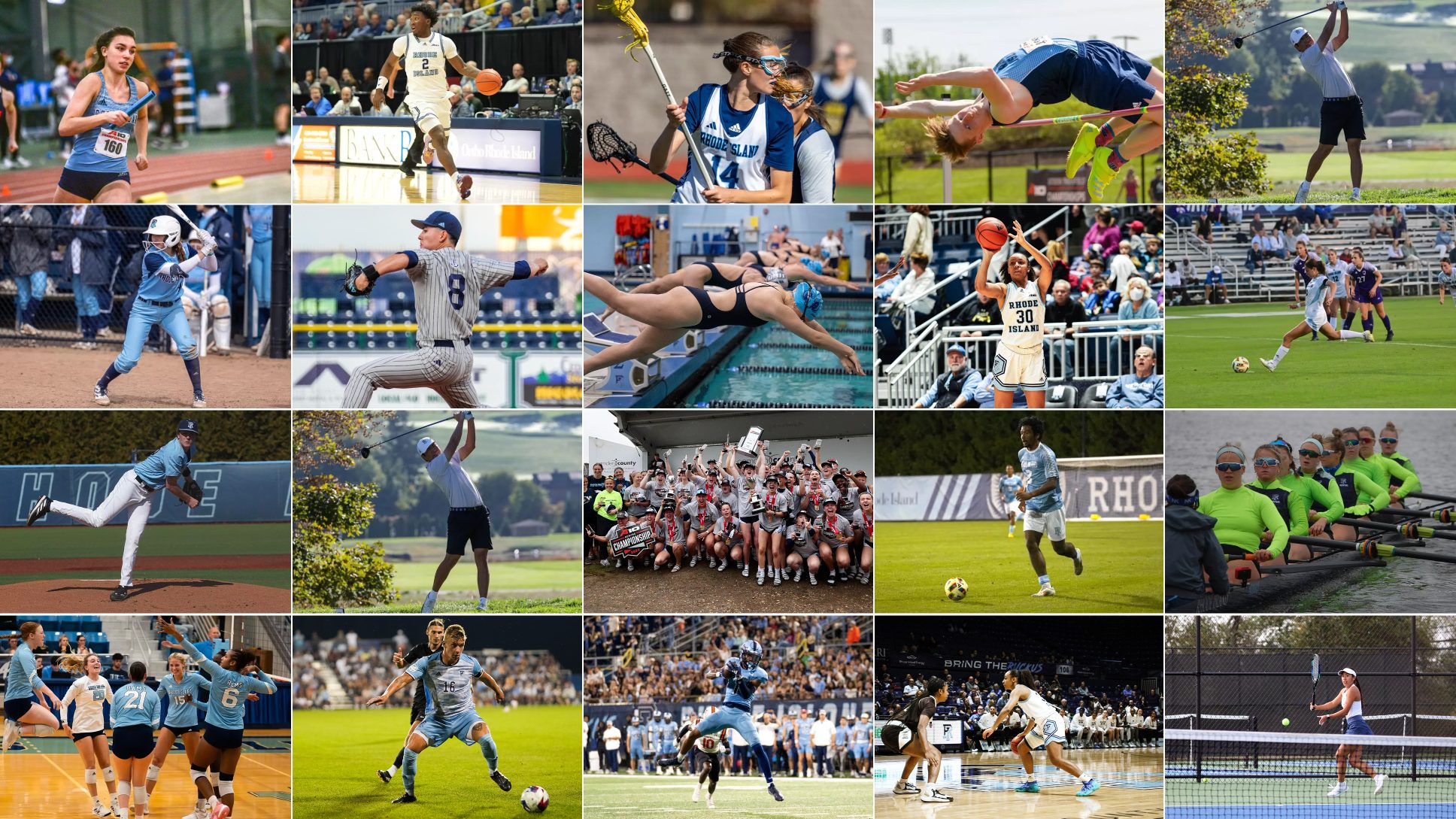 Rhody Athletic Challenge (RAC) collage of sports